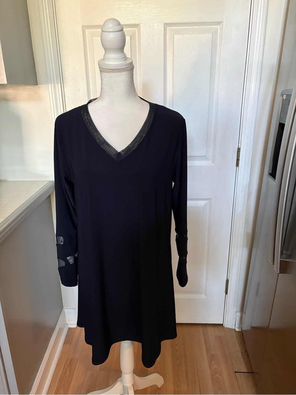 Sympli Navy V-Neck Tunic Top with Trim
